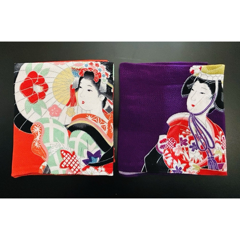 Ichikoshi Chirimen & Furoshiki Fujimiyabi Japanese Scarves Elegant Lot of 3 - Picture 13 of 14